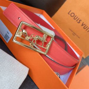 Hermes Caleche Buckle 24MM Reversible Belt Epsom Leather In Red