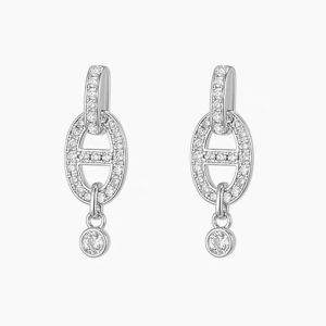 Hermes Chaine D'Ancre Enchainee Earrings In Silver