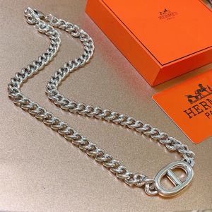 Hermes Chaine D'Ancre Pendant Chunky Necklace In Silver
