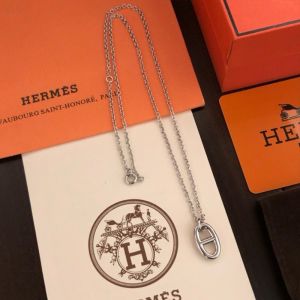 Hermes Chaine D'Ancre Pendant Necklace Silver