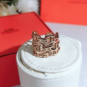 Hermes Chaine D'Ancre Ring Rose Gold