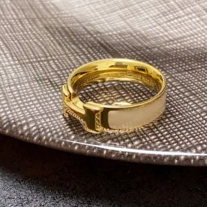 Hermes Clic H Ring Gold Hardare In Brown