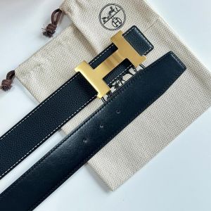 Hermes Constance H 38 Reversible Belt Leather In Black
