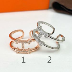 Hermes Crystals H Cuff Ring