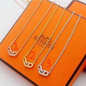 Hermes Double Ring Pendant Necklace