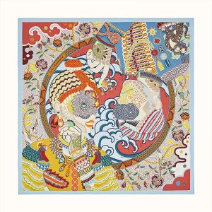 Hermes Duo Cosmique Scarf 100 In Blue