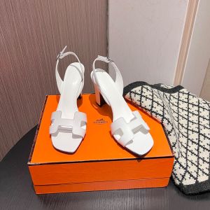 Hermes Eternite 95 Slingback Sandals Women Calfskin In White