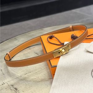 Hermes Kelly 18 Belt Espom Leather In Brown/Gold