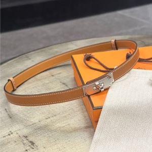 Hermes Kelly 18 Belt Espom Leather In Brown/Silver