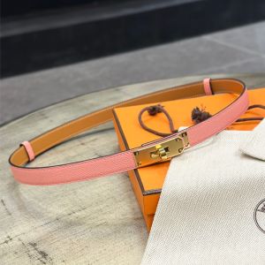 Hermes Kelly 18 Belt Espom Leather In Pink/Gold