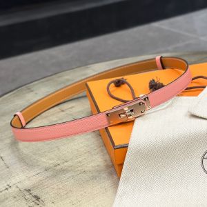 Hermes Kelly 18 Belt Espom Leather In Pink/Rose Gold