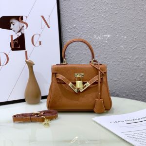 Hermes Kelly Mini Bag Togo Leather Gold Hardware In Brown