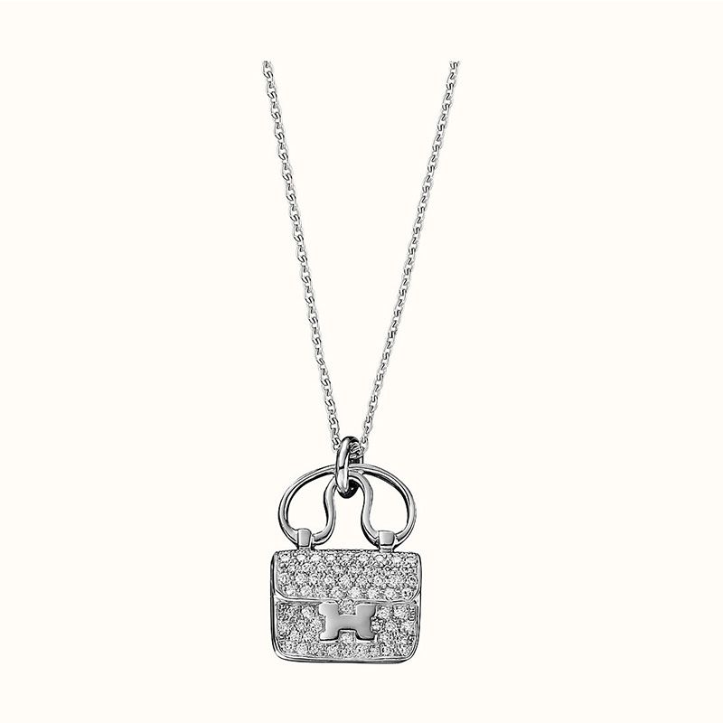 HERMÈS-Hermes Amulettes Kelly Pendant 925 Sterling Silver Necklace