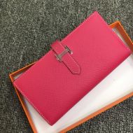 Hermes Bearn Wallet Epsom Leather Palladium Hardware In Rose