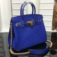 Hermes Birkin Bag Epsom Leather Gold Hardware In Blue
