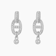 Hermes Chaine D'Ancre Enchainee Earrings In Silver