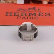 Hermes Clic H Ring Silver Hardware In Black