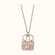 Hermes Constance Amulette Pendant Necklace In Rose Gold