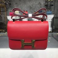Hermes Constance Bag Epsom Leather Gold Hardware In Red