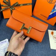 Hermes Constance Wallet Epsom Leather Gold Hardware In Orange