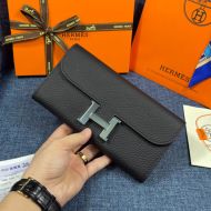 Hermes Constance Wallet Togo Leather Palladium Hardware In Black