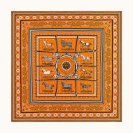 Hermes Couvertures et Tenues de Jour Bandana Shawl 140 In Orange