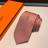 Hermes Crosslines Silk Tie In Orange