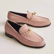 Hermes Destin Loafers Women Suede with Kelly Buckle In Cherry