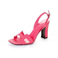 Hermes Eternite 95 Slingback Sandals Women Grained Calfskin In Pink