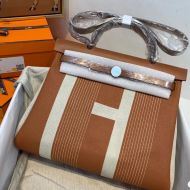 Hermes Herbag Bag H Canvas Palladium Hardware In Camel