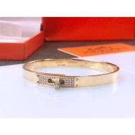 Hermes Kelly Crystal Bracelet In Gold