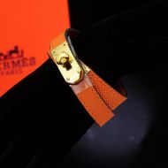 Hermes Kelly Double Tour Bracelet Epsom Calfskin In Orange