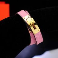 Hermes Kelly Double Tour Bracelet Epsom Calfskin In Pink