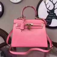 Hermes Kelly Bag Box Leather Gold Hardware In Pink