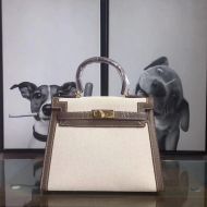 Hermes Kelly Bag Canvas Gold Hardware In Coffee