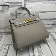 Hermes Kelly Bag Togo Leather Gold Hardware In Grey