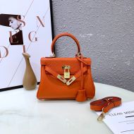 Hermes Kelly Mini Bag Togo Leather Gold Hardware In Orange