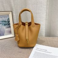 Hermes Picotin Lock Mini Bag Togo Leather Gold Hardware In Brown