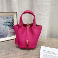 Hermes Picotin Lock Mini Bag Togo Leather Gold Hardware In Rose