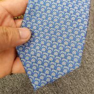 Hermes Mors Tricolore Tie In Blue