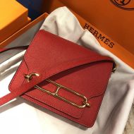 Hermes Roulis Bag Epsom Leather Gold Hardware In Red