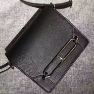 Hermes Roulis Bag Calfskin Leather Palladium Hardware In Black