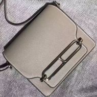 Hermes Roulis Bag Calfskin Leather Palladium Hardware In Grey