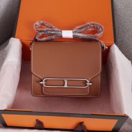 Hermes Roulis Bag Epsom Leather Palladium Hardware In Brown