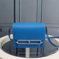 Hermes Roulis Bag Epsom Leather Palladium Hardware In Sky Blue
