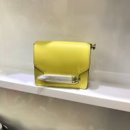 Hermes Roulis Bag Epsom Leather Palladium Hardware In Yellow