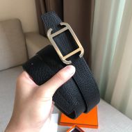 Hermes Society 32 Reversible Belt Togo Leather In Black/Coffee
