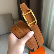 Hermes Society 32 Reversible Belt Togo Leather In Brown/Grey