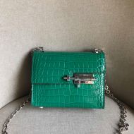 Hermes Verrou Chaine Mini Bag Alligator Leather Palladium Hardware In Green