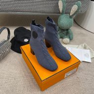 Hermes Volver 60 Ankle Boots Women Knit In Purple